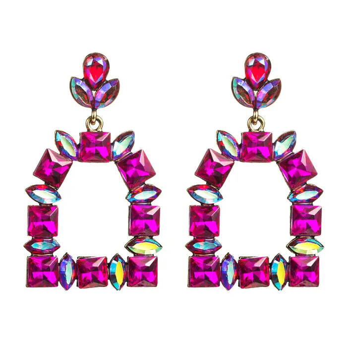 Refined by AnnaKaci Earrings Elegant Squoval Shaped Geometric Crystals Earrings Refined by AnnaKaci Earrings Elegant Squoval Shaped Geometric Crystals Earrings