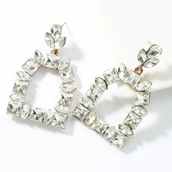 Refined by AnnaKaci Earrings Elegant Squoval Shaped Geometric Crystals Earrings Refined by AnnaKaci Earrings Elegant Squoval Shaped Geometric Crystals Earrings