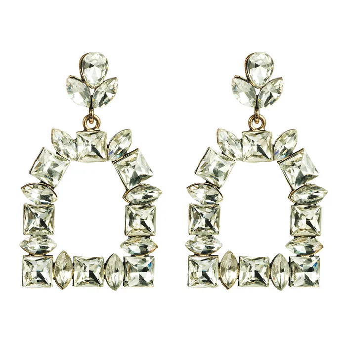 Refined by AnnaKaci Earrings Elegant Squoval Shaped Geometric Crystals Earrings Refined by AnnaKaci Earrings Elegant Squoval Shaped Geometric Crystals Earrings
