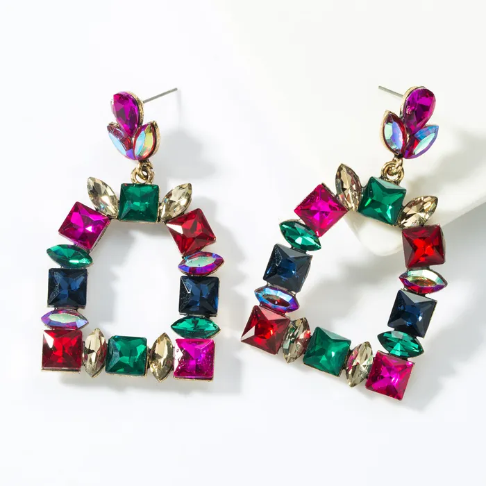 Refined by AnnaKaci Earrings Elegant Squoval Shaped Geometric Crystals Earrings Refined by AnnaKaci Earrings Elegant Squoval Shaped Geometric Crystals Earrings