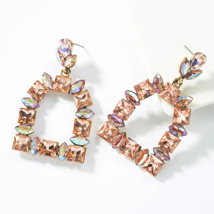Refined by AnnaKaci Earrings Elegant Squoval Shaped Geometric Crystals Earrings Refined by AnnaKaci Earrings Elegant Squoval Shaped Geometric Crystals Earrings