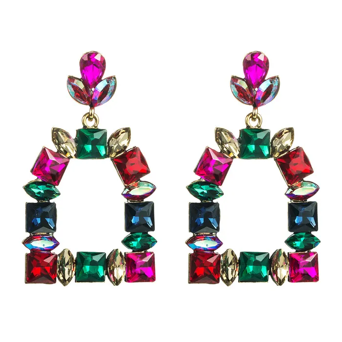 Refined by AnnaKaci Earrings Elegant Squoval Shaped Geometric Crystals Earrings Refined by AnnaKaci Earrings Elegant Squoval Shaped Geometric Crystals Earrings