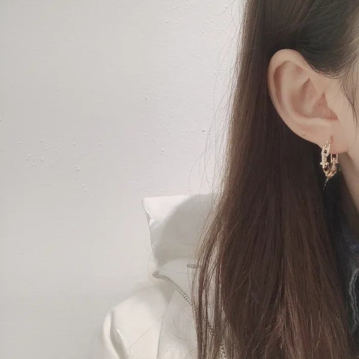 Refined by AnnaKaci Earrings Gold Chain Links Hoop Earrings Refined by AnnaKaci Earrings Gold Chain Links Hoop Earrings