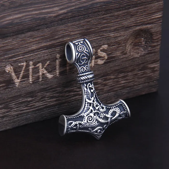 Silver Mjlnir Sterling Silver Mjolnir Pendant Viking Trinkets Necklaces