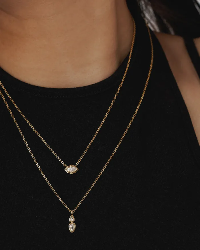 Stellar Bezel Charm Necklace Set Gold Luv Aj Necklaces Stellar Bezel Charm Necklace Set Gold Luv Aj Necklaces