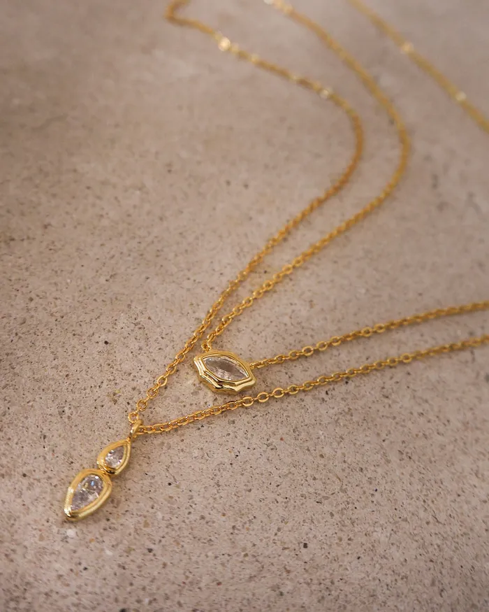 Stellar Bezel Charm Necklace Set Gold Luv Aj Necklaces Stellar Bezel Charm Necklace Set Gold Luv Aj Necklaces
