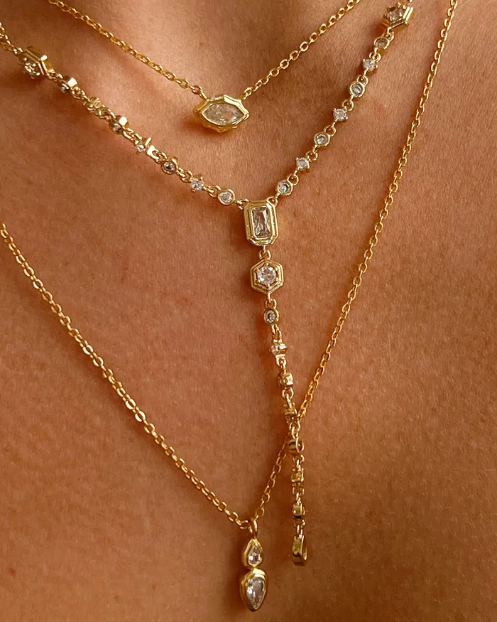 Stellar Bezel Charm Necklace Set Gold Luv Aj Necklaces Stellar Bezel Charm Necklace Set Gold Luv Aj Necklaces