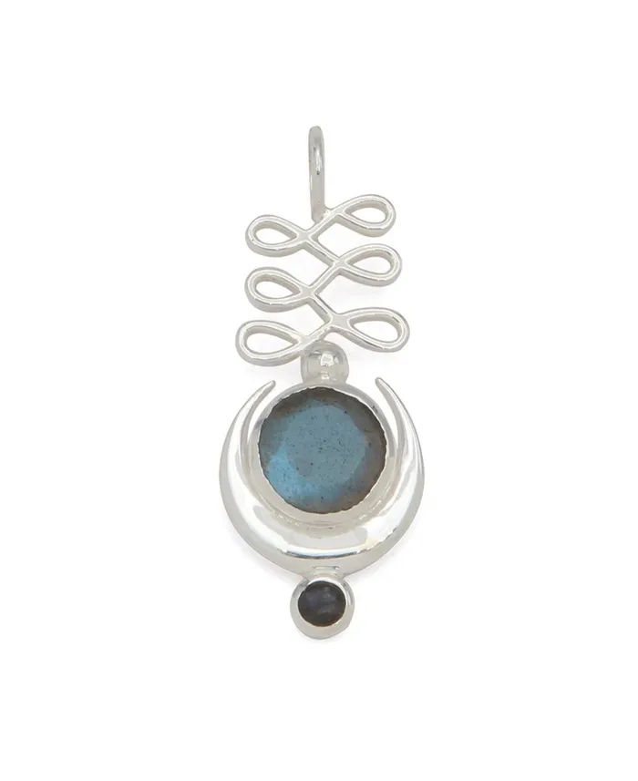 Sterling Silver Unalome Moon Labradorite Pendant Buddha Groove Necklaces