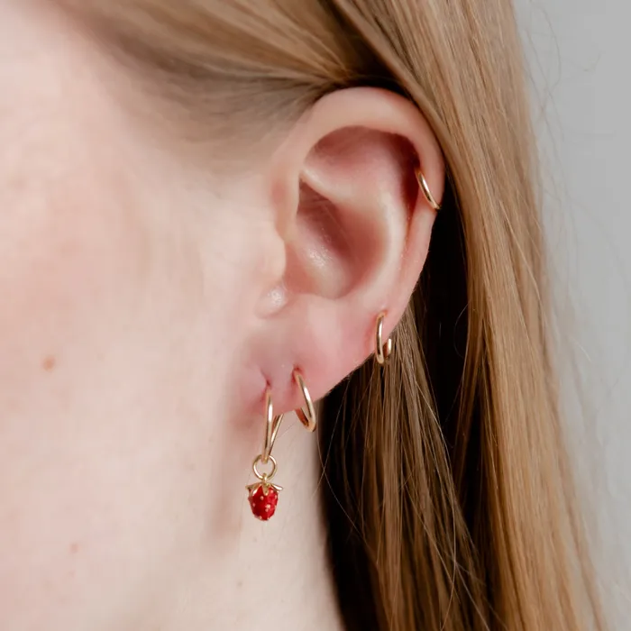 Suetables Charm Necklaces Strawberry Hoop Charm