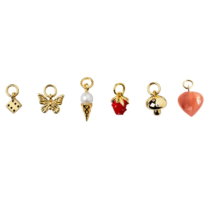 Suetables Charm Necklaces Strawberry Hoop Charm