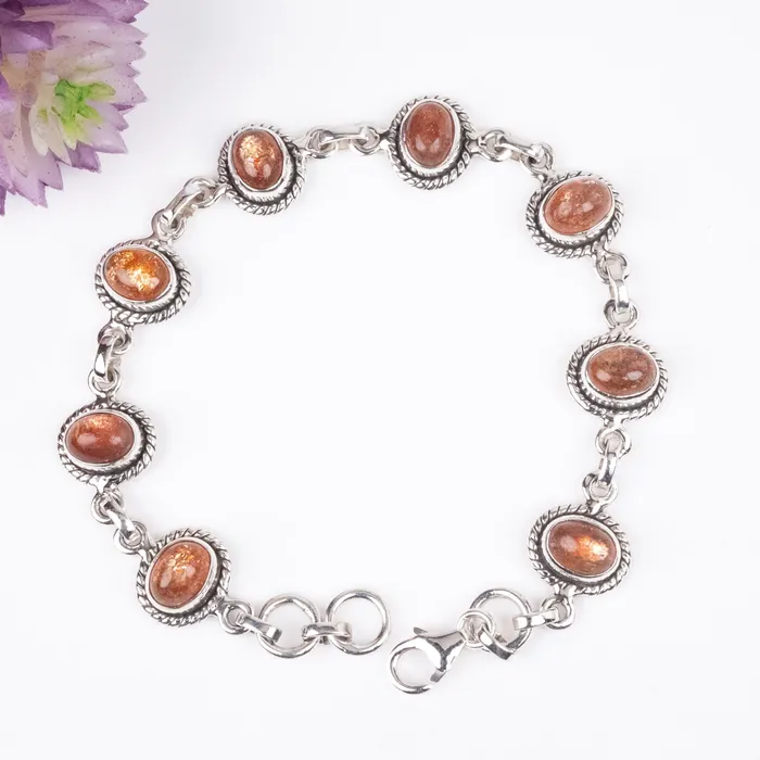 Sunstone Bracelet Adjustable 925 Silver InnerVision Crystals Bracelets